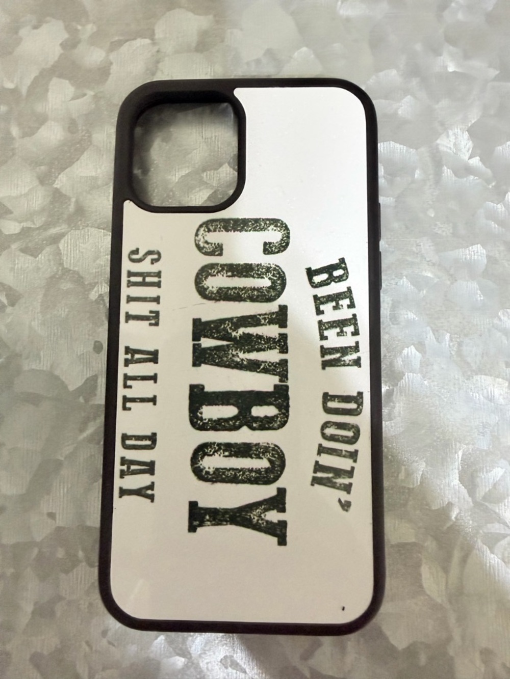 White Cowboy Graphic Phone Case - Protective iPhone Cover